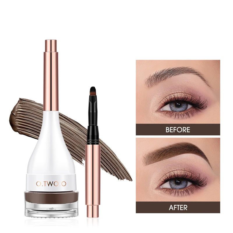 

Eyebrow Pomade Brow Mascara Natural Waterproof Long Lasting Creamy Texture 4 Colors Tinted Sculpted Brow Gel with Brush