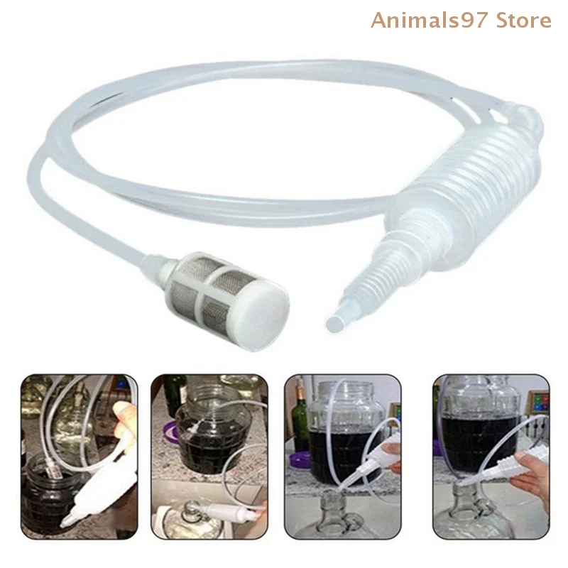 1 Pc Brewing Siphon Hose Wine Beer Making Tool Brewing Food Grade Making Plastic Hand Transfer Pump Kitchen Tools