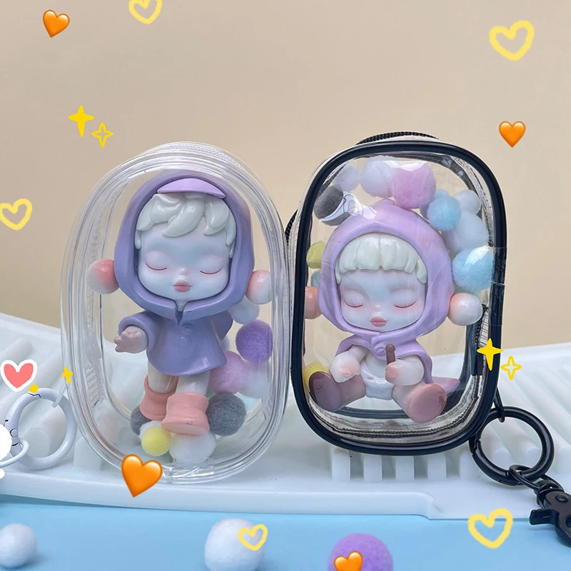Storage bag 1pcs PVC Transparent Storage Bag Keychain Mystery Box Thicken Wallet Girl Children Kawaii Toy Doll Gift Bag