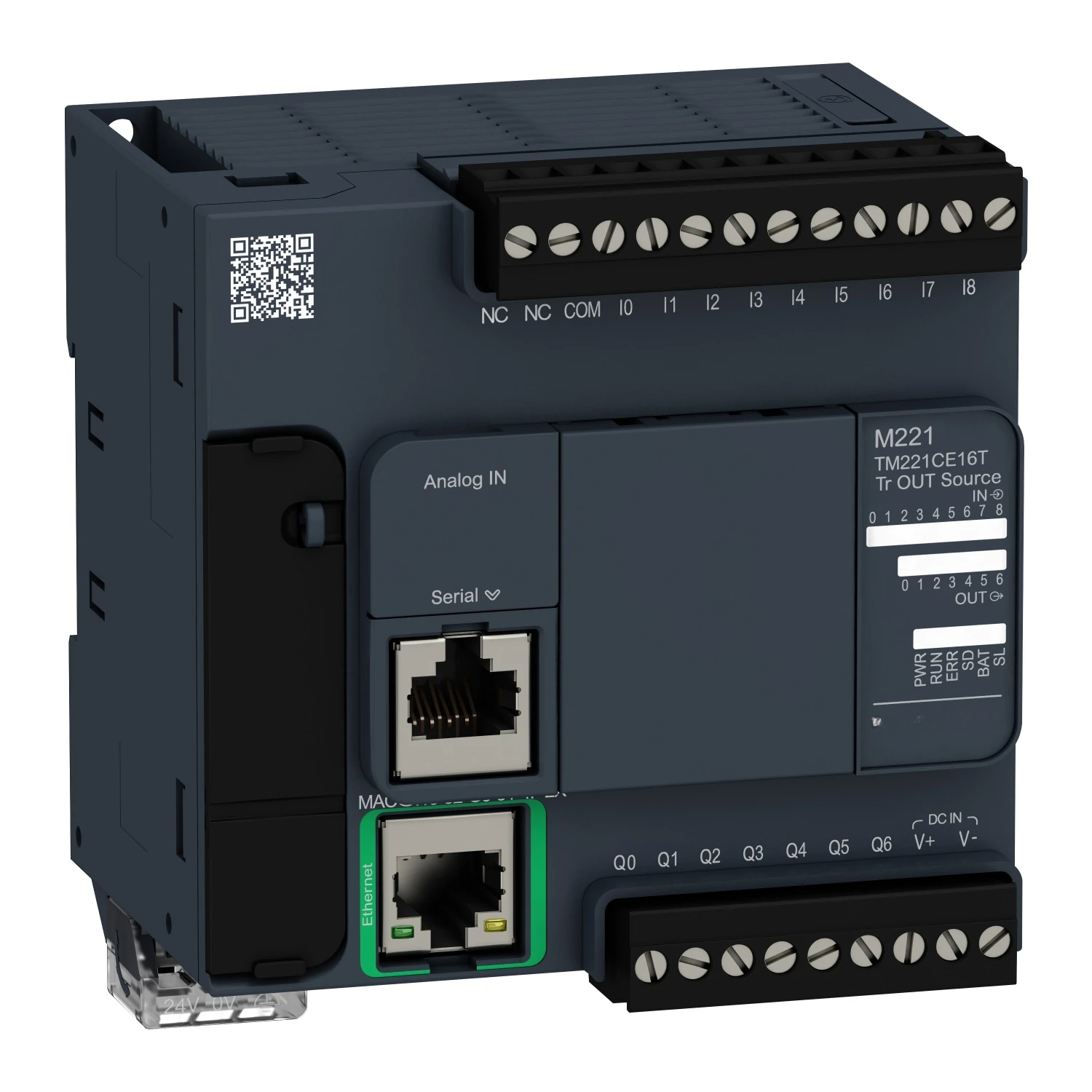 

Логический контроллер для Schneider Electric TM221CE16T, Modicon M221, 16 IO, 9 DI, 7 DO, транзистор, PNP, Ethernet