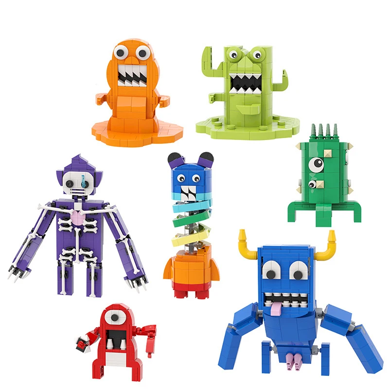 

Конструктор MOC, креативный эксперт, игровой конструктор банбана, модель зеленой головы монстра фламинго, Детские кубики, образовательные Подарки