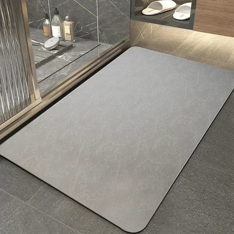 Tappeto Bagno In Diatomite Marmo Bianco/Nero – 60x90 Cm, Antiscivolo, Super Assorbente E Asciugatura Rapida – Adatto A Doccia E Cucina