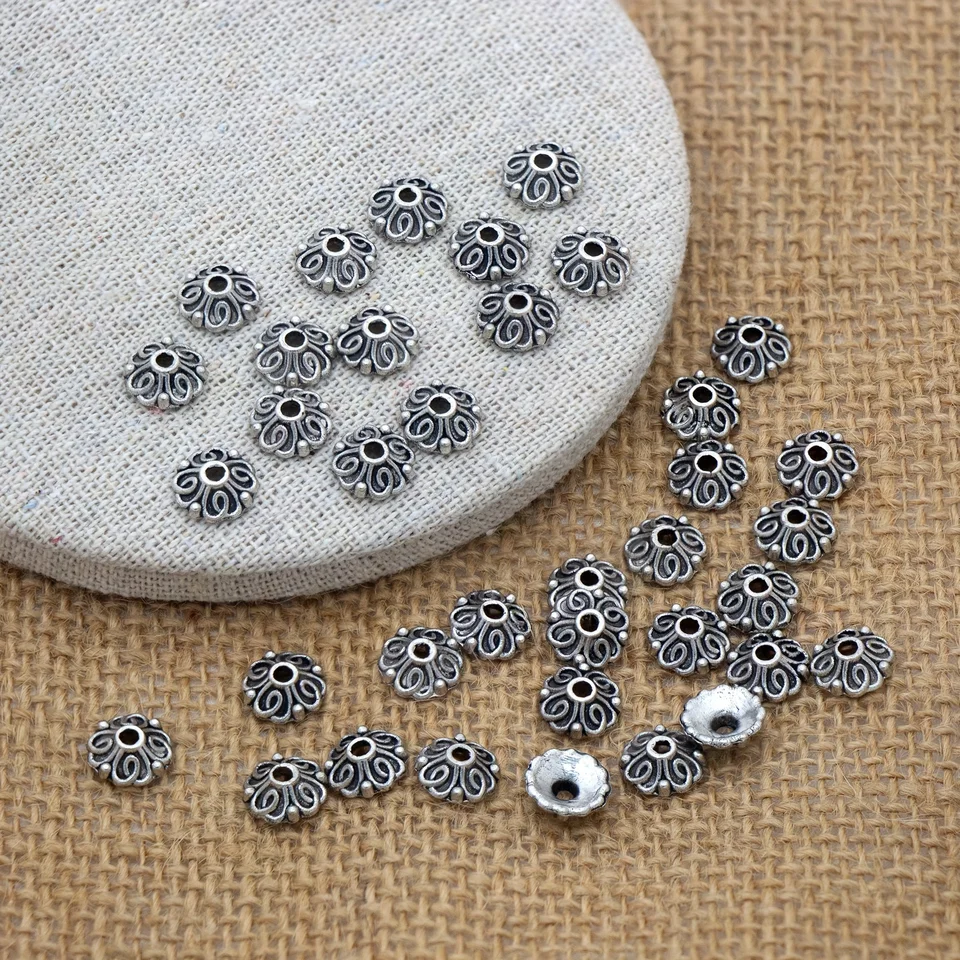 150 Tappi Per Perline E Ciondoli Fai Da Te - Diametri 6mm, 8mm, 10mm - Colore Argento - Connettori Per Creare Collane, Bracciali E Orecchini