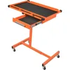 A018A Heavy-Duty Adjustable Work Table with Drawer & Wheels, Mechanic Tray,Mobile Rolling Tool Table, Orange 2