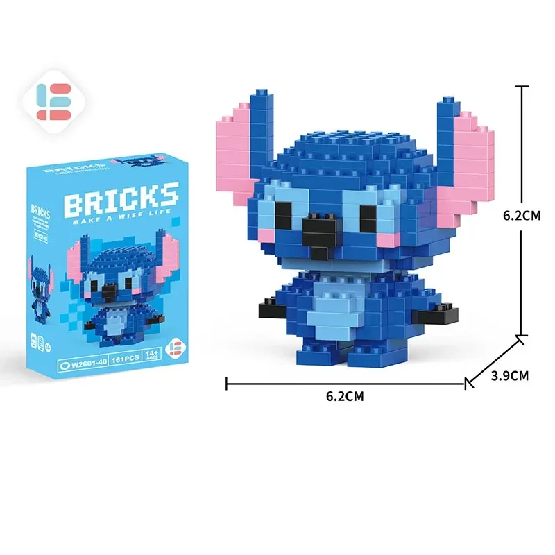 Disney LiLo Stitch Toys Building Blocks Pikechu lega Anime Cartoon Character Model Building Blocks Toy for children Gift