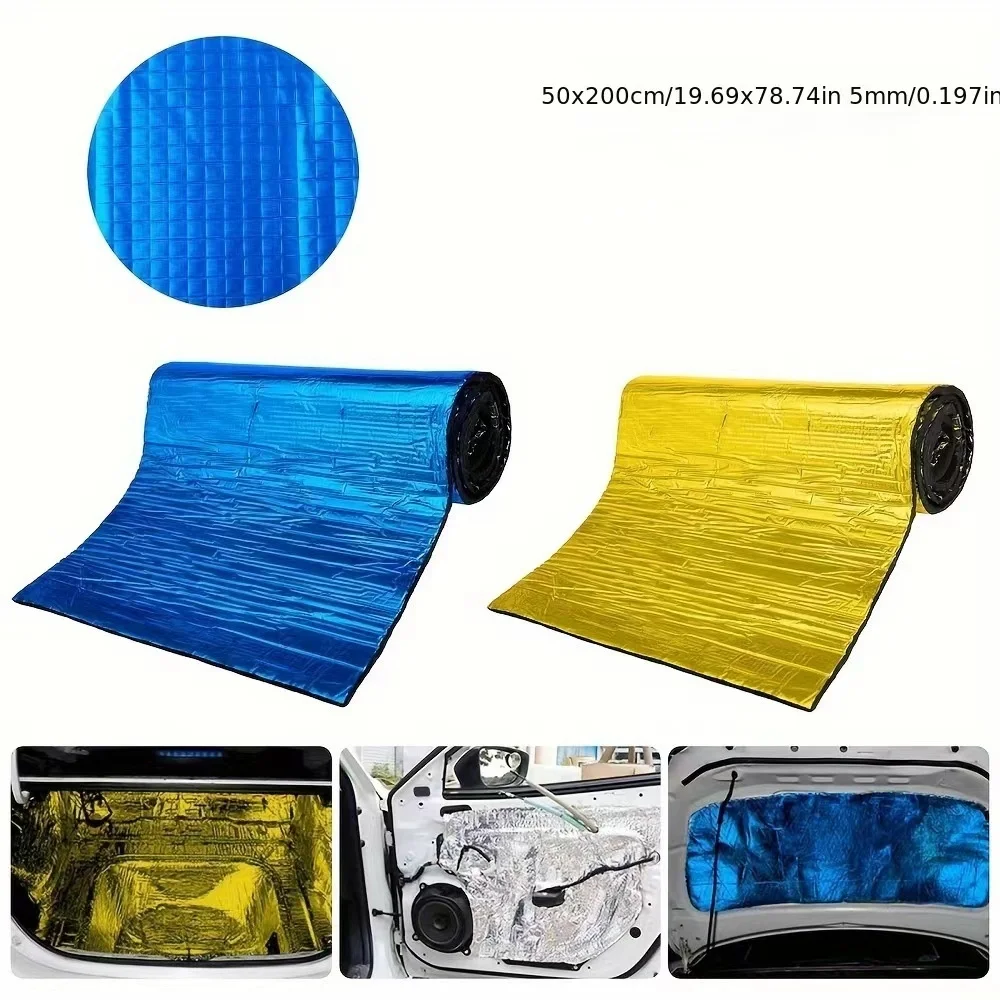 Sound Deadener Mat 1PCS Car Sound Deadening Mat Butyl Bonnet Hot Noise Insulation And Dampening Material 200x50cm Noise