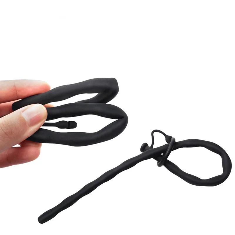 Urethral Dilator Silicone Urethral Dilator Men Masturbator Silicone Hollow Urethral Catheter Dilator Penis Plug Insertion Urethral Cather Horse Eye Irritation Sextoys