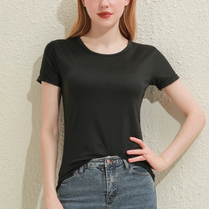 Solid Women T-shirt V-Neck Short Sleeve Female Tee Slim White And Balck T-Shirt Casual Solid Lady Tshirt Tops