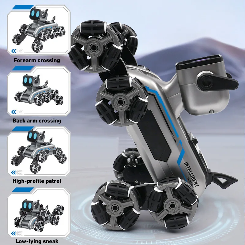 Remote Control Robot Dog Toys Electric Dual Remote Control Intelligent Machine Eight Wheeled Stunt Mechanical Dog for Children