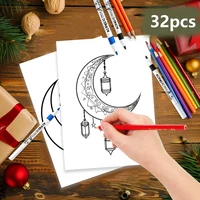 32pcs, Eid Doodle Colouring Cards, DIY Colouring Cards, Eid Painting Cards, Moon, Stars, Lanterns Family and Party Activities 1