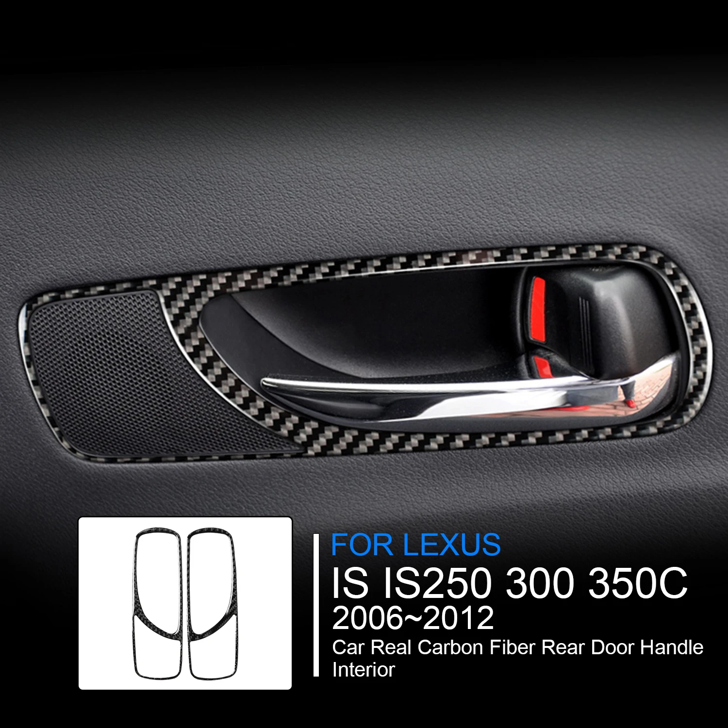 

Автомобильная задняя дверная ручка из настоящего углеродного волокна, интерьерная наклейка для Lexus IS IS250 300 350C 2006 2007 2008 2009 2010 2011 2012