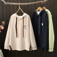 Plus Size Hoodie Sweatshirt Embroidered Fleece Lower Hem Split Design for Younger Looking Slimmer Appearance Winter New Arrival