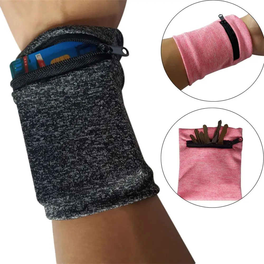 

Sweat Band Unisex Storage Bag Pouch Sport Brace Hand Guards Wrist Wallet Wristband Sweatband Wrist Support