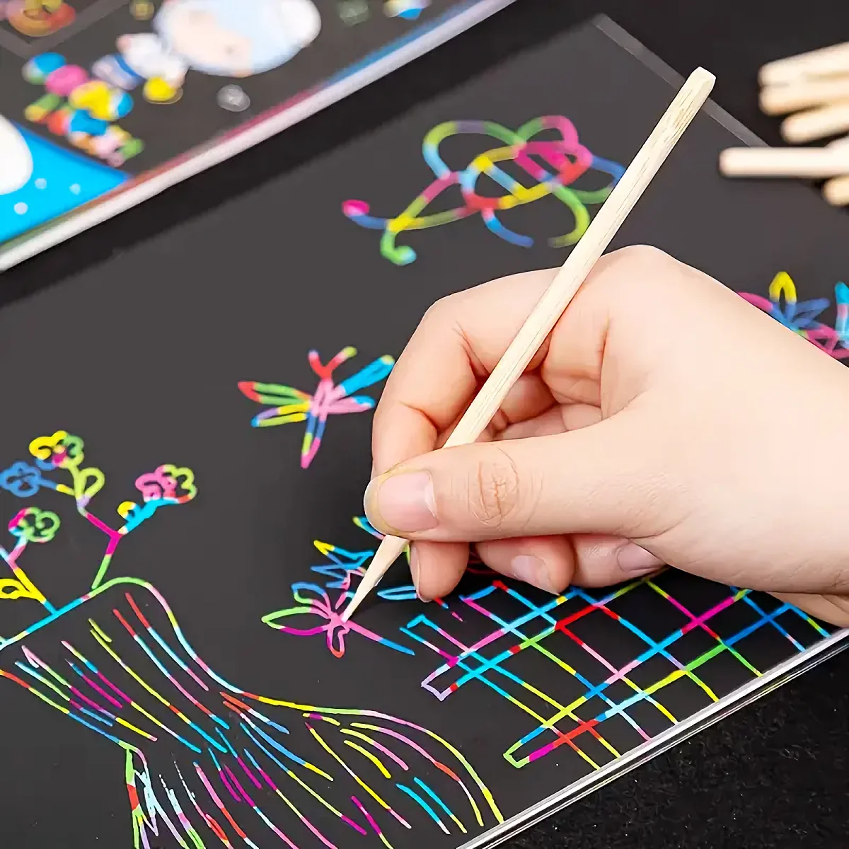Versatile Scratch-Off Art Stylus Set - 10-Piece Brush and Scraper Tool Collection