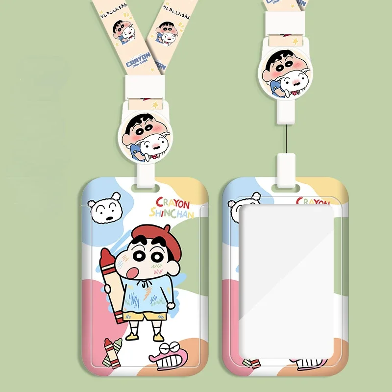 Cartoon student card cover holder DIY lanyard badge storage set subway bus card campus ID storage holder Christmas Gift