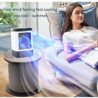 Ventilateur de climatisation portable USB, mini ventilateur de bureau à 3 vitesses, lampe de nuit LED, refroidisseur d'air pour la maison, le bureau, le camping 6
