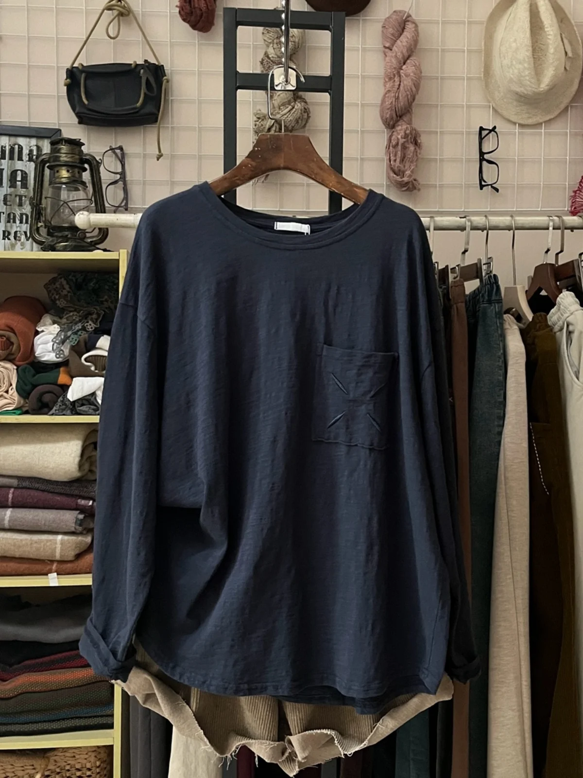 Women's Bamboo Cotton Embroidered Round Neck Casual T-Shirt - Loose Fit, Basic Top