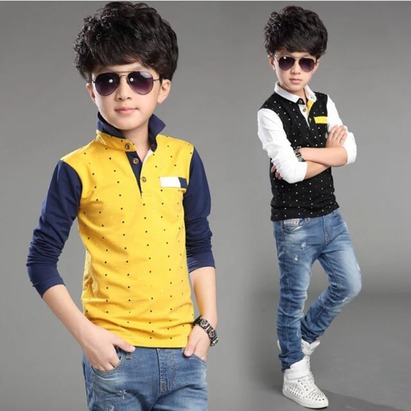 4-14 Years Teens Long Sleeve Plaid Shirt Boy Uniforms Children Teenage Tops Turn Down Collar School Shirts For Boys Kids Clothes boys long sleeve shirts