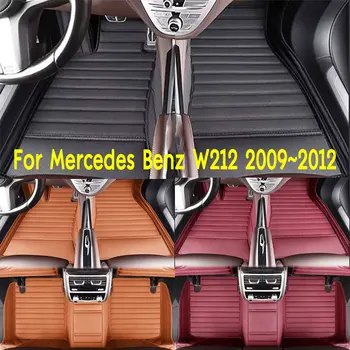 Tappetini per Auto Adatti a Mercedes Benz W212 2009~2012, Antiscivolo e Resistenti all'Usura, in Pelle PU per Interni Auto