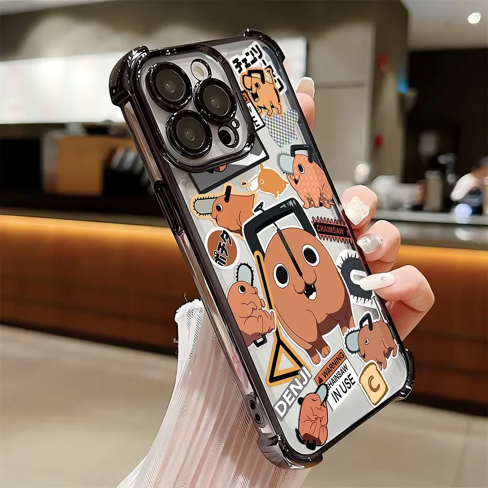 Anime Chainsaw Man Plating Anti-Fall Phone Case