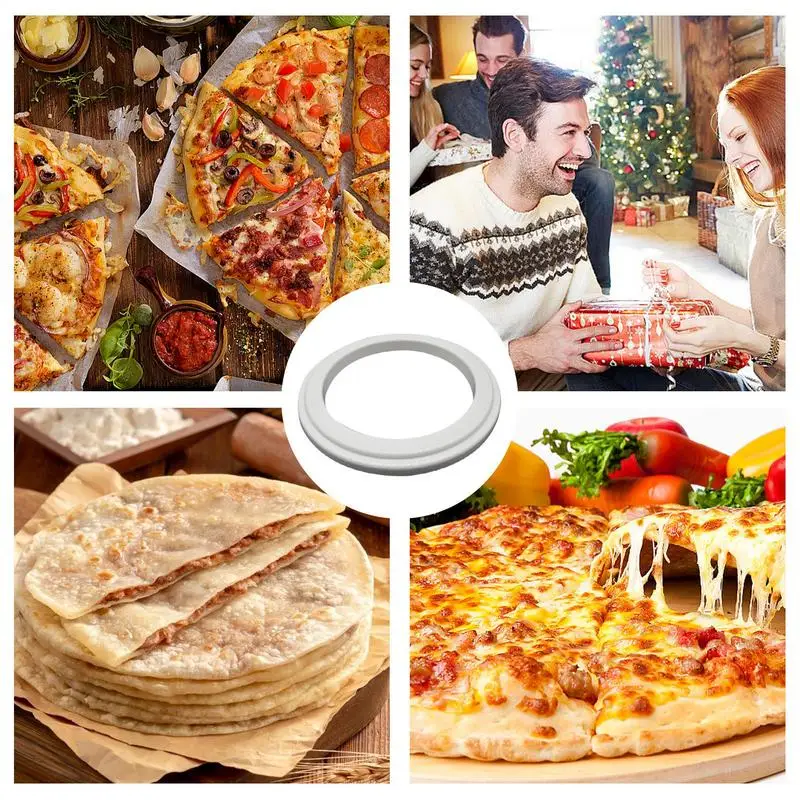High-quality PC Pizza Round Ring For Add Sauce Spice Seasoning Baking Pan Ring Pizza Fruit Pie Circle DIY Dessert Decor Tool