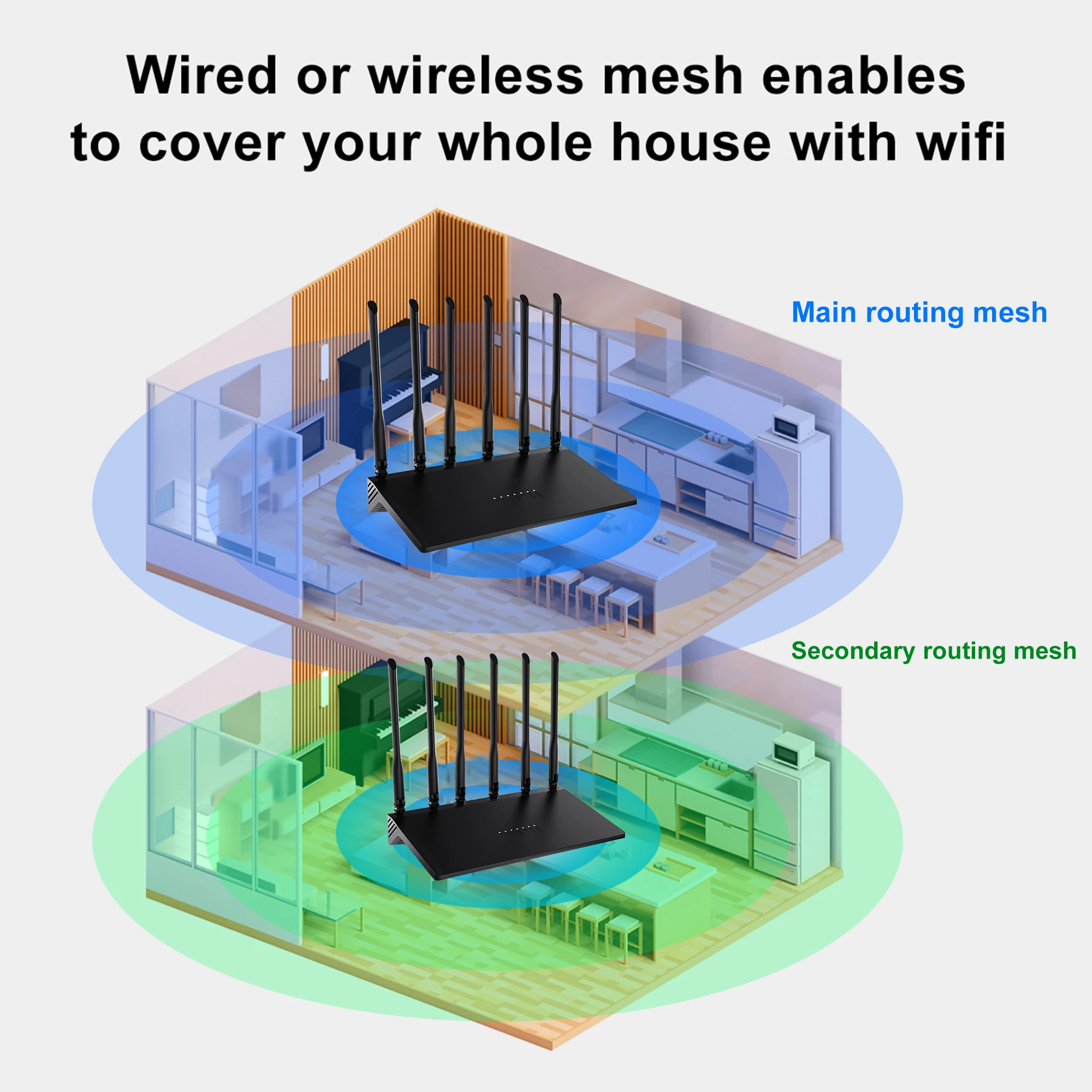 Openwrt Roteador com Antena Wifi 3000mbps 5ghz 2.4ghz 128mb Flash 256mb Ram 128mb Gigabit Rj45 Mi-mimo 4t4r - Imagem 3