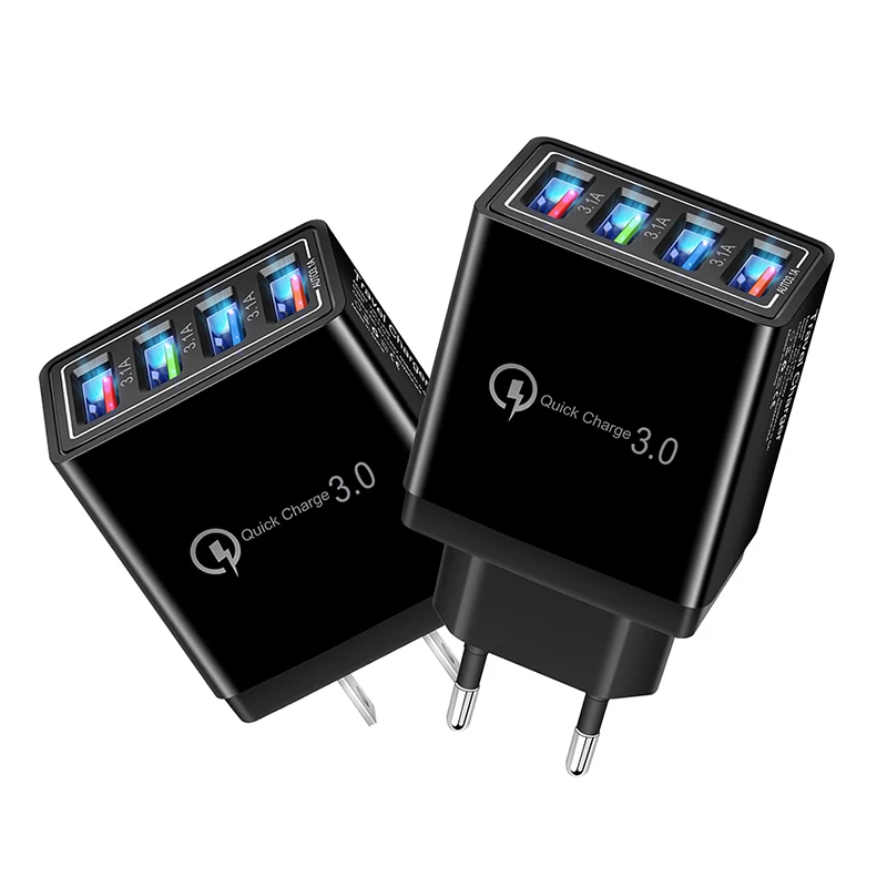 USB Hub Wall Charger 1Pcs 4 Port Fast Quick Charge QC 3.0 For Xiaomi Huawei Oppo battery charger,wireless charger