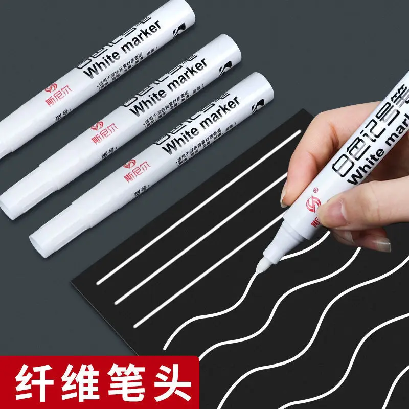 Haile 5Pcs Oily Waterproof White Marker Pen Permanent Paint Pen Graffiti  Pens Painting,Tyre Tread Environmental Pen Art Supplies