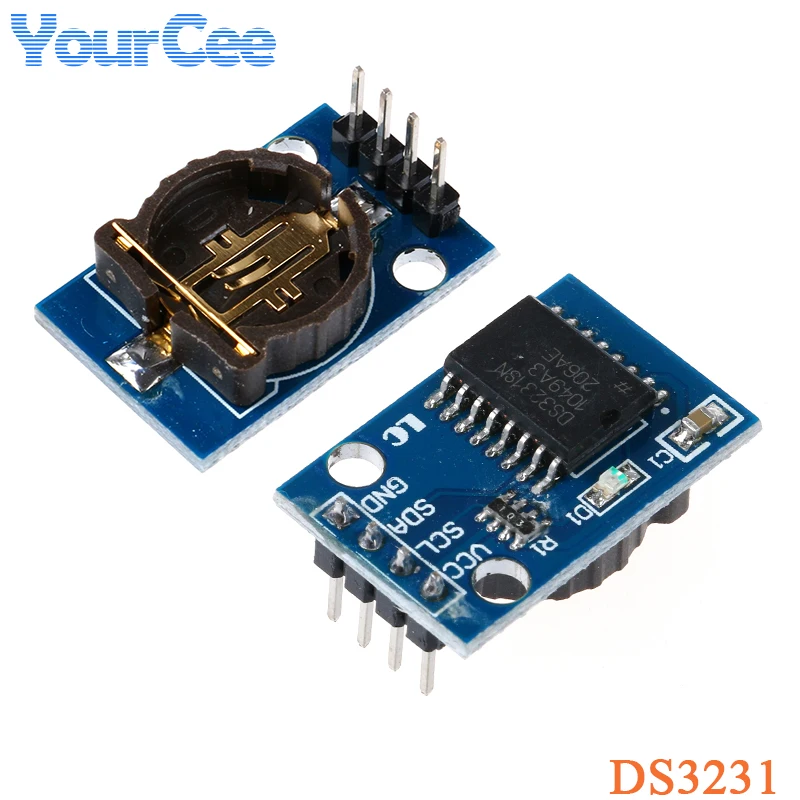 Фото DS3231 Высокоточный тактовый модуль IIC I2C интерфейс CR1220 держатель аккумулятора 2,54 мм №1