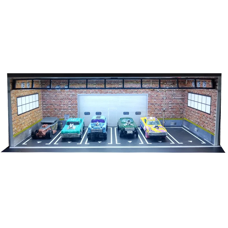 XuFan 1:64 Parking Garage Diorama And LED Light Simulation