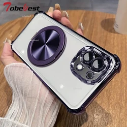 Clear Shockproof 360° Rotating Magnetic Phone Case with Plating Finish for OnePlus ACE 2 (PURPLE)