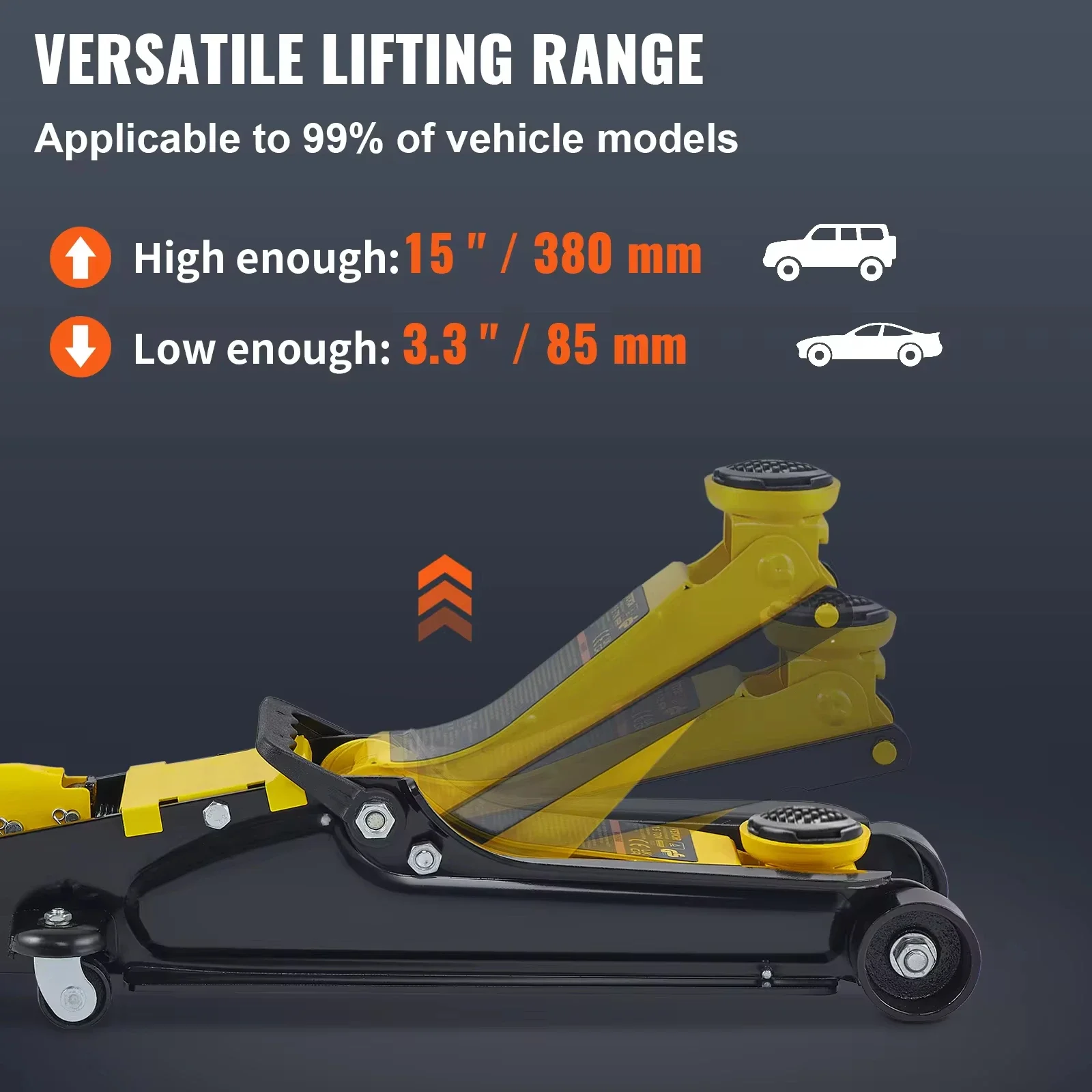 Hydraulic Floor Jack 2.5T Floor Hydraulic Jack Pneumatic Low Profile Heavy-Duty Steel Racing Single Piston Lift Pump