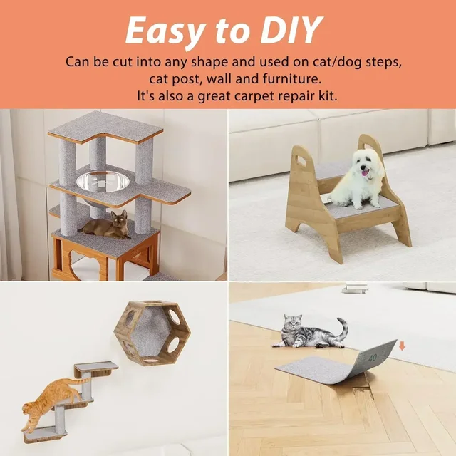 Cat Scratcher Sofa Protector Cats Scratcher Pad Board Protection Trimmable Self-adhesive Carpet Corner Wall DIY Cat Scratch Mat 4
