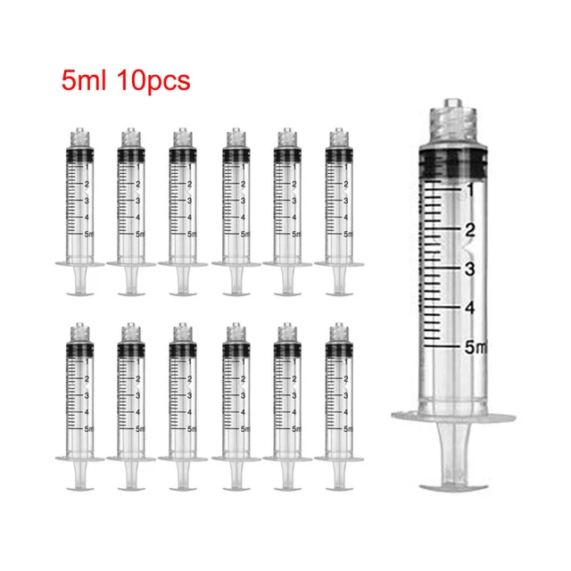 1/5/10pcs Plastic Luer Lock Syringes Hydroponic Measure Perfume Rinse Disposable Sampler Injector For Feed Small Cat Dog Tree Luer 5ml 10pcs
