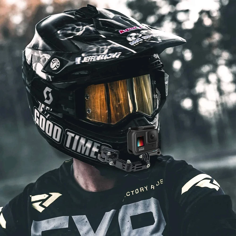 Motorcycle Helmet Mount Chin Holder For GoPro Hero 13 12 11 10 9 8 Insta360 AKASO DJI Osmo Action 5 PRO 4 3 2 Camera Accessories