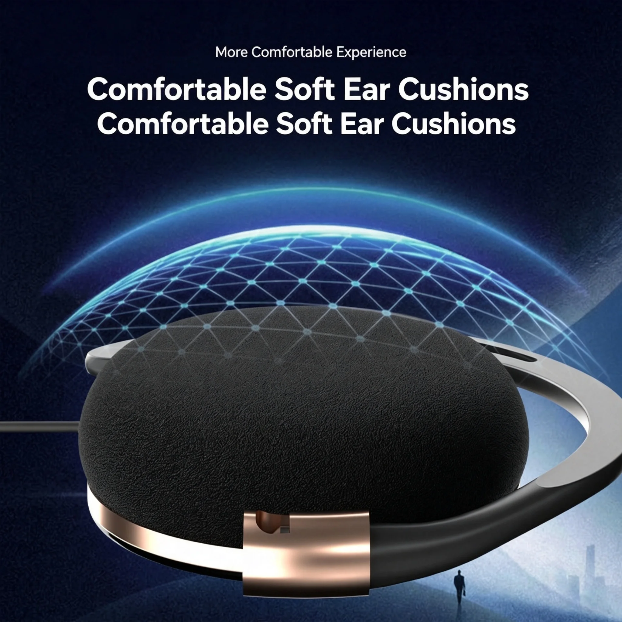 Premium Wired Hanging Ear Headphones with Hi-Fi Sound and Soft Ear Pads