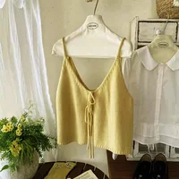 Korean Style V-Neck Knitted Wrap Cardigan Women's Sweater Autumn Layering Sweet Double-Sided Wear Tank Top Outerwear - Image 5
