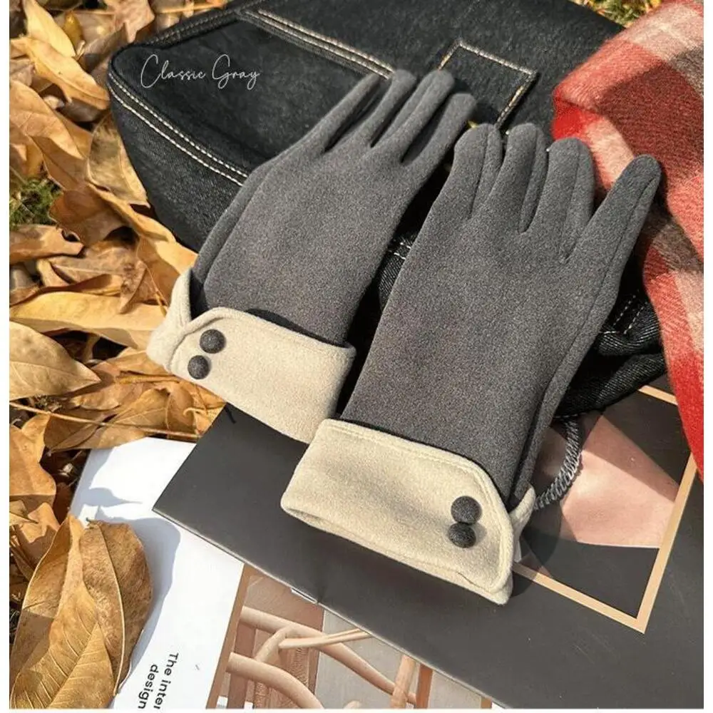 Damen Handschuhe Mit Touch-funktion Aus Samtigem Material_voghion.com