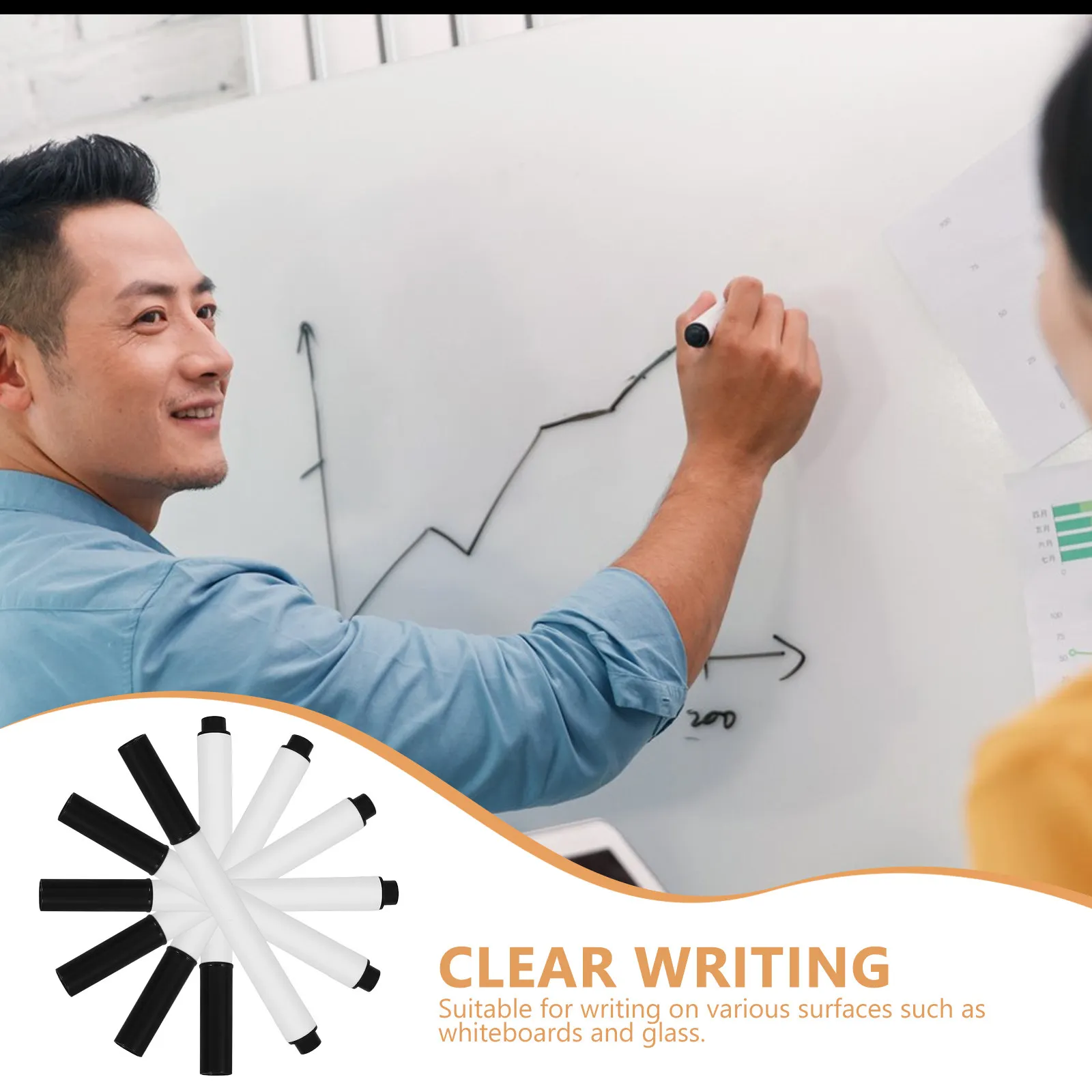 20Pcs 화이트 보드 마커 지울 수있는 수성 잉크 드라이 지우기 펜 교실 사무실 홈 유리 보드 창 쓰기 부드러운