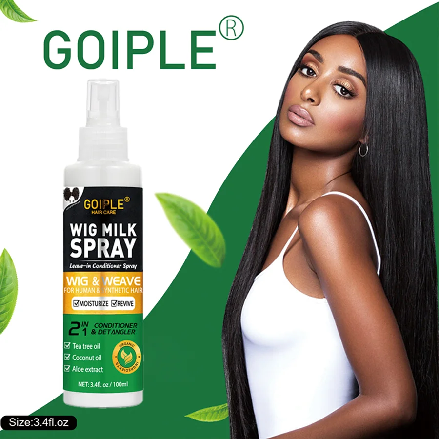 GOIPLE 100ml 2 In 1 Professional Wig Milk Spray Leave In Conditioner Heat Protection Mist