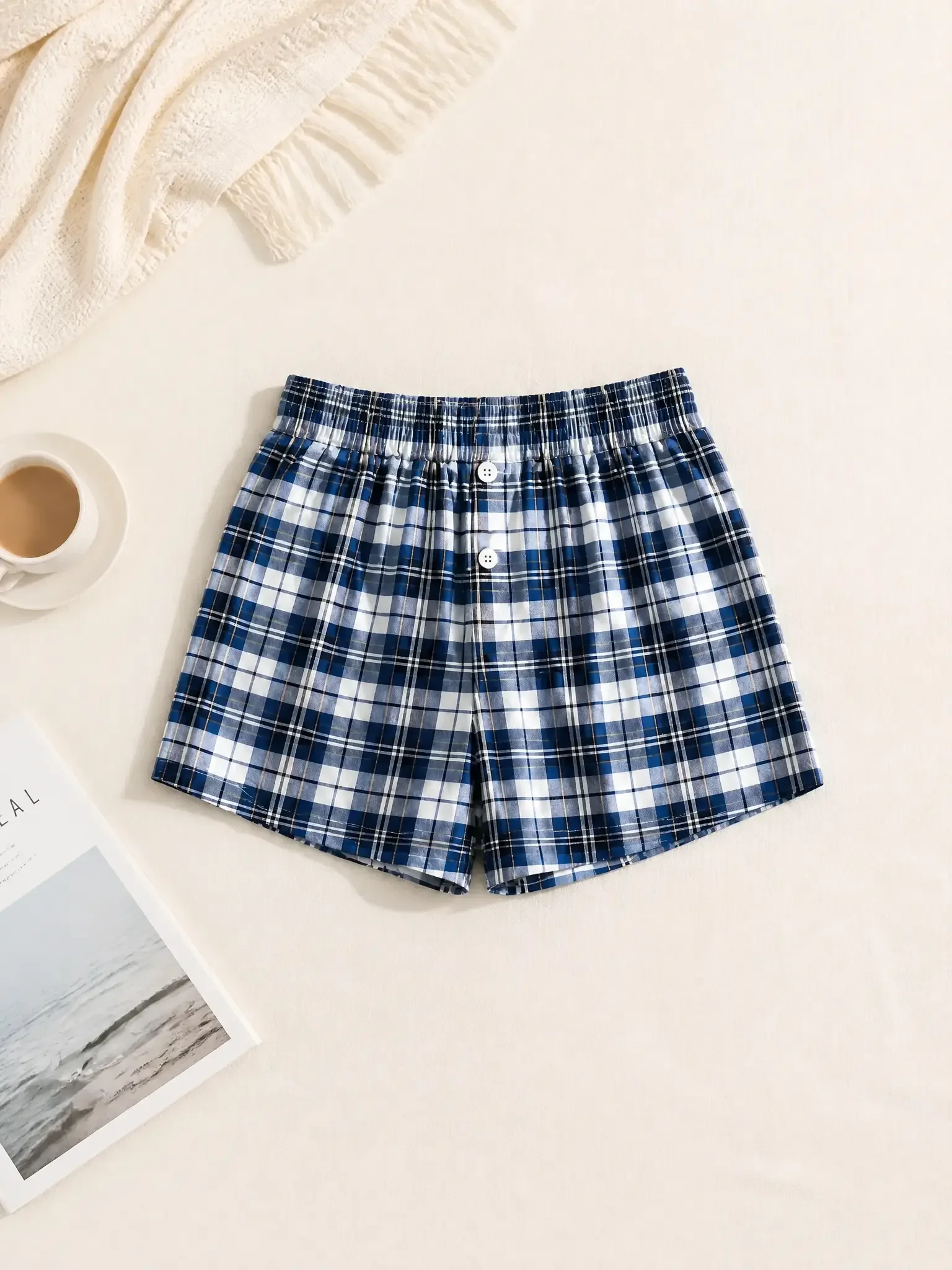 Women's Dark Wash Mid-High Waist Aro Shorts, Vintage Distressed Loose Sleep Shorts, American Street Hip-Hop Style Everyday Versatile Pants_ecoleips.com