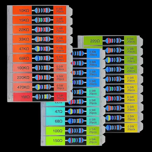 1/2W 30 Values 600pcs Resistor Kit, 1 Ohm-1M Ohm 1% Metal Film, Individual Compartment, Assorted Set for Electronics - Image 4