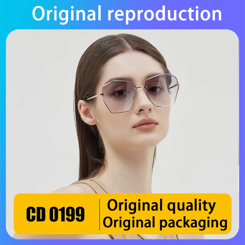 

Semi Borderless Luxury Women's Sunglasses Alloy Irregular Frame Designer High Quality Gafas De Sol Mujer Large Sunglasses