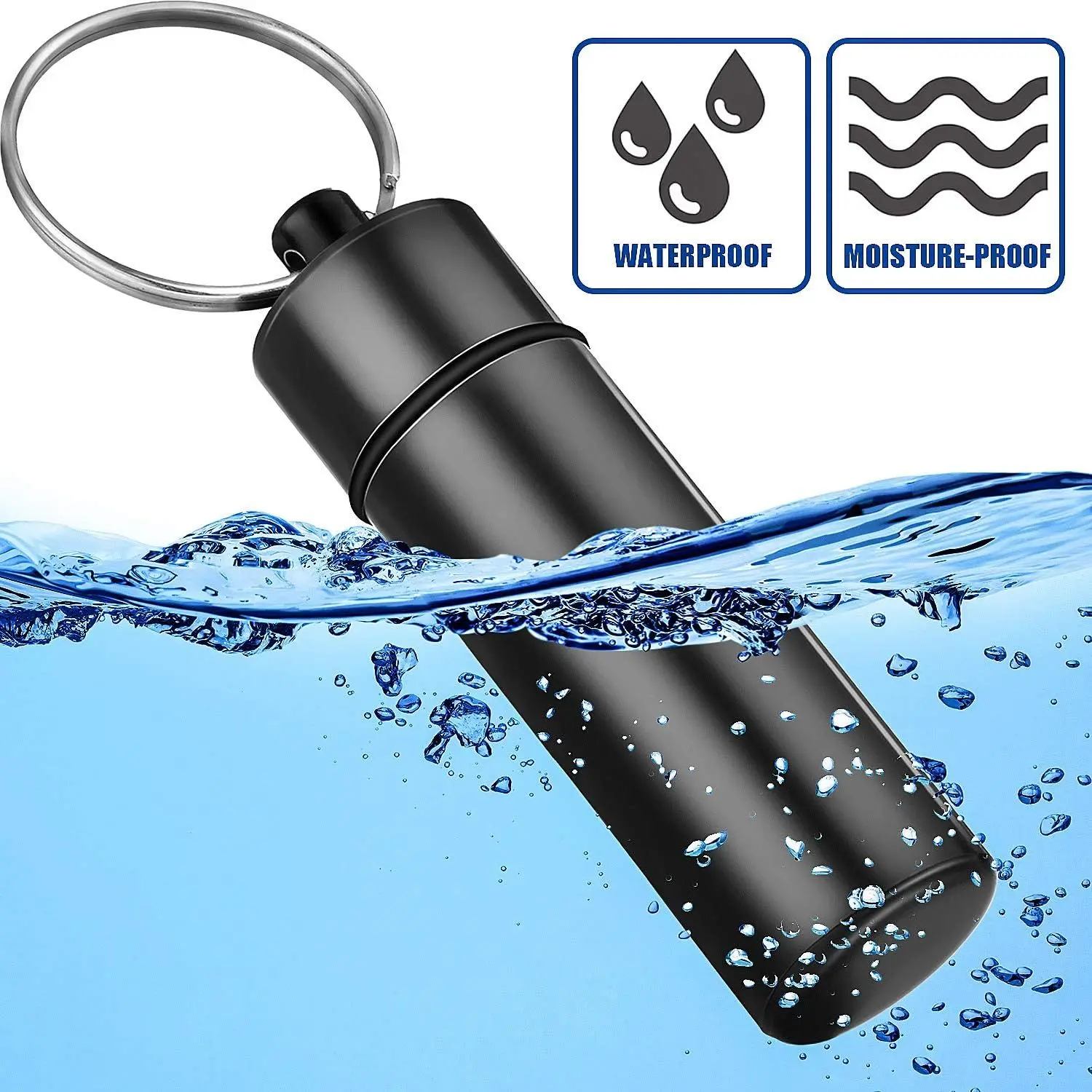 Aluminum Alloy Stash Jar with Keychain Waterproof Portable Herb Tobacco Storage Container Smoking Accessories