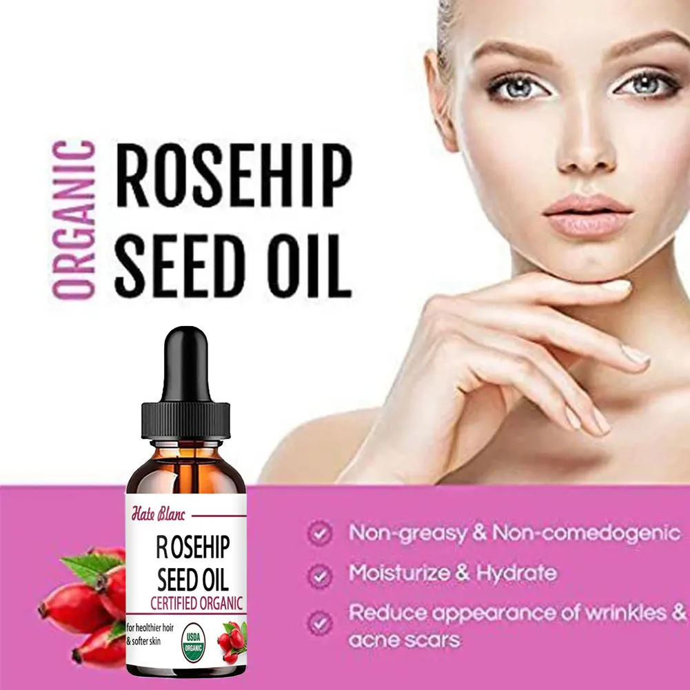 5ML/15ML/30ML/50ML/Pure Essential Oils Rosehip Oil Moisturizing Brighten Skin Color Essential Oil Anti-Dry Anti-Aging Face Essen 5
