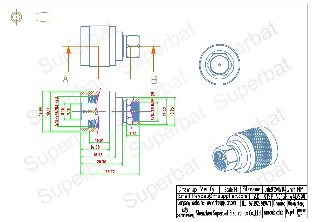 RF Coaxial Connector Cable Accessory for Electronics