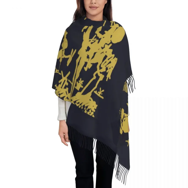 

Don Quixote By Pablo Picasso Scarf for Women Stylish Winter Fall Shawl Wraps Spanish Artist Tassel Wraps