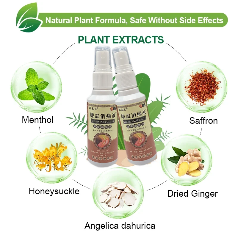 Natural herbal extract pain relief spray joint pain muscle strain swelling pain relief spray care 60ml/Pcs