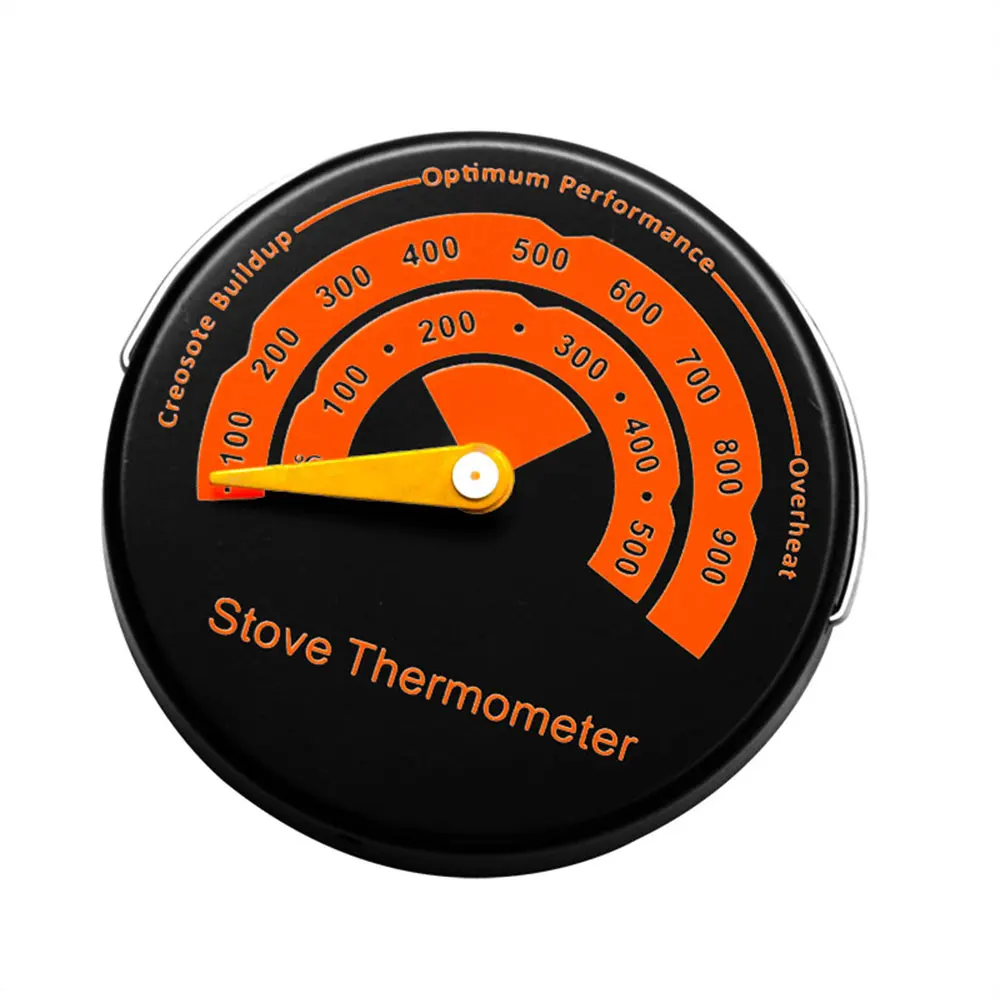 Stove Fan Grill Thermometer 0~500 Magnetic Fireplace Fan Stove Thermometer for Log Wood Burner Barbecue Oven Avoiding Overheat Temperature Gauge Meter Tool