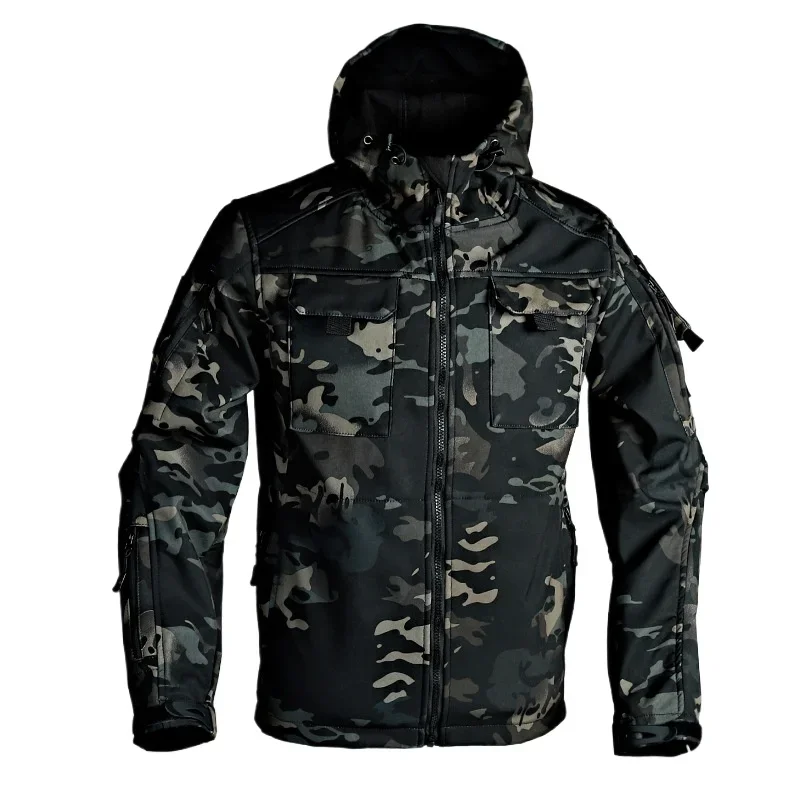 Tactical Soft Shell Jacket Men Hunting Special Agent Windproof Waterproof Multi-pocket Cargo Jackets Outdoor Hiking Coat